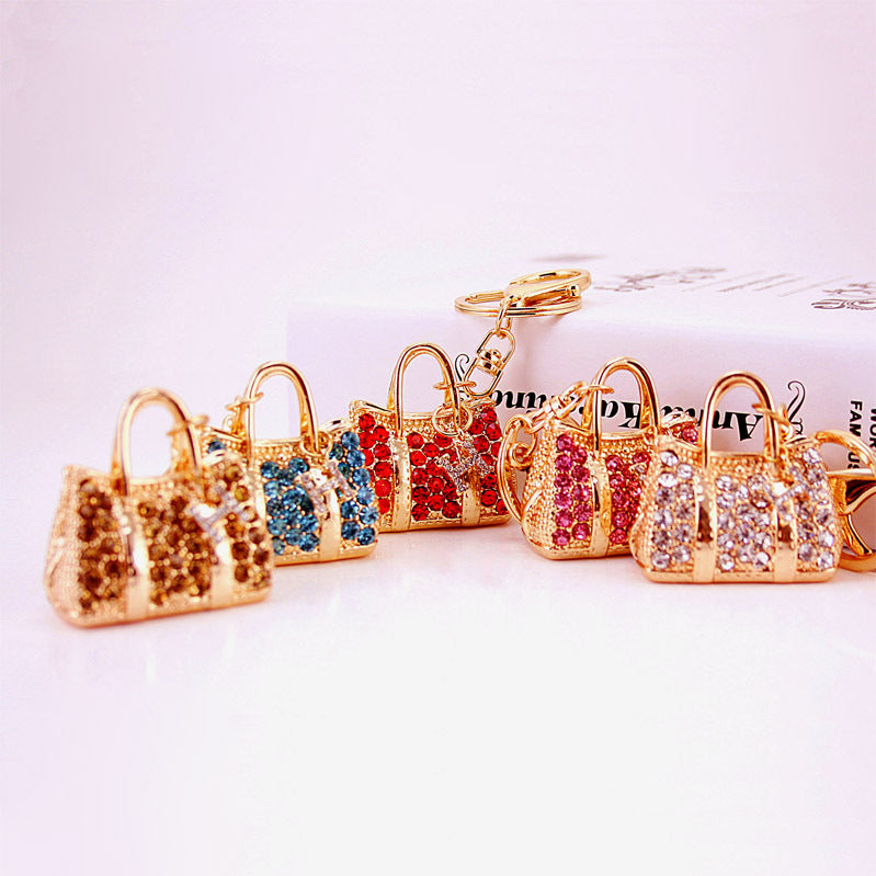 Wholesale Rhinestone Crystal Handbag Zinc Alloy Keychain